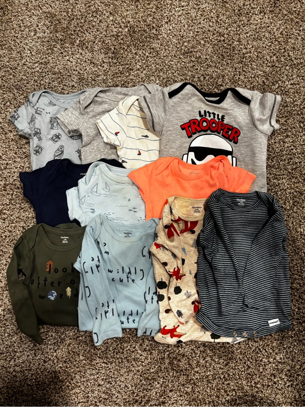 3-6 month boys onesie bundle